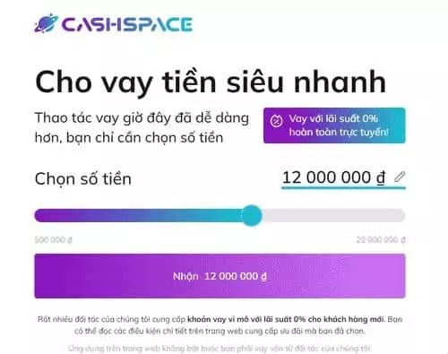 Cashspace - App vay tiền online uy tín 18 tuổi